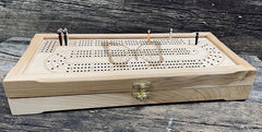 Deluxe Cribbage Game Maple Board with Pegs & Classic Style