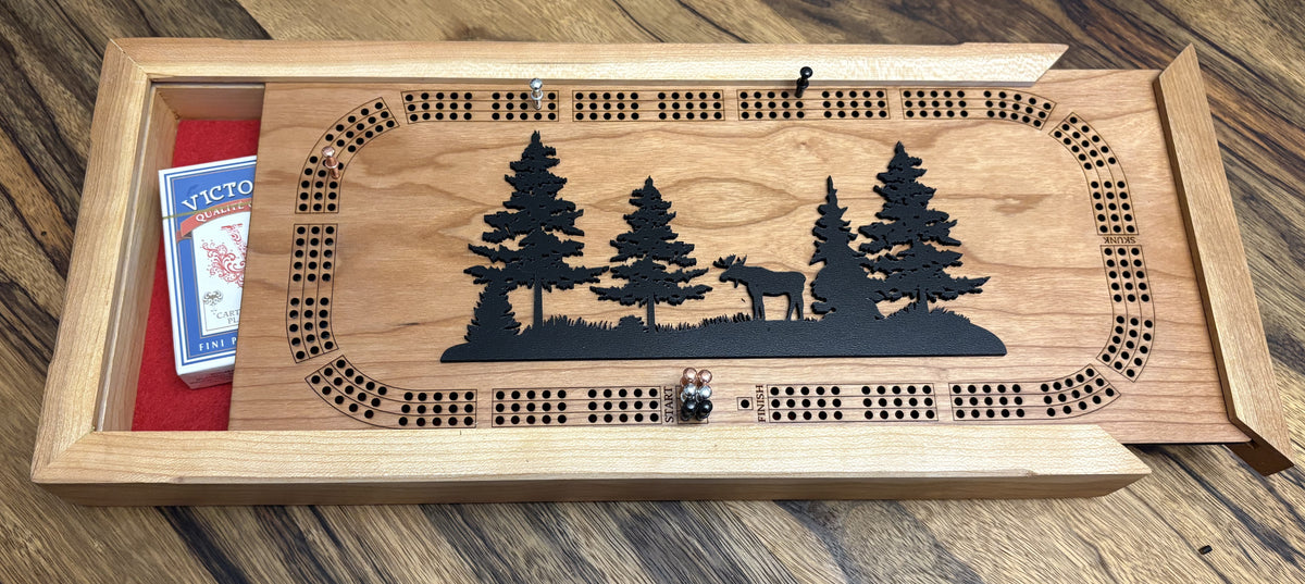 Cherry Wood Cribbage Game - Classic Design