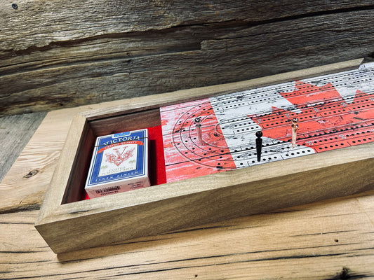 Canadian Flag Cribbage Game with Pegs & Cards