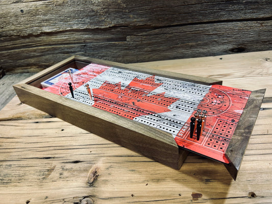 Canadian Flag Cribbage Game with Pegs & Cards
