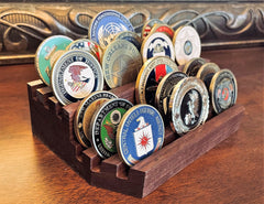 6 Inch Coin Display Board 2 tier - Walnut, Maple or Cherry